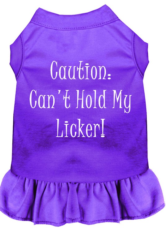 Can't Hold My Licker Screen Print Dress Purple Lg